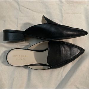 Cole Haan Black Leather Mules